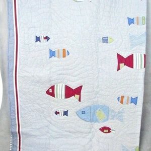 Pottery Barn Kids Fish Quilt Size Double